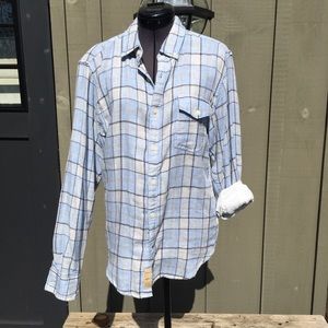 Lucky Brand Sky Blue Checkered Button-Down Shirt